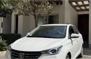 White Changan Alsvin 2026 sedan for monthly rental in Oman